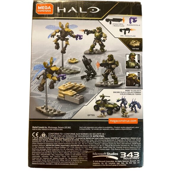 MEGA CONSTRUX HALO 10th ANNIV UNSC MARINE DEFENSE SET, 4 FIGURES & WEAPONS 94pcs - Picture 3 of 4